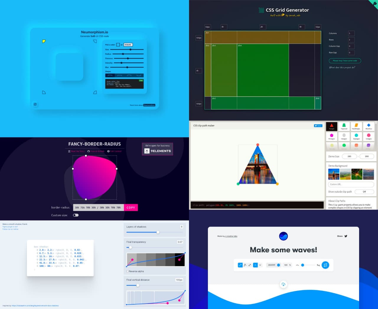 C source generators. Генератор градиентов CSS. Glass Generator CSS. Border Radius CSS Generator.