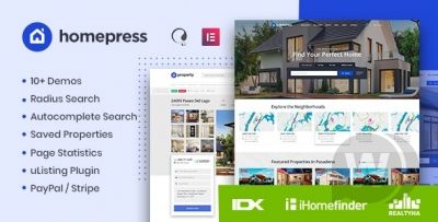 HomePress v1.2.9 шаблон сайта недвижимости WordPress
