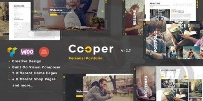 Cooper адаптивная тема WordPress для личного портфолио