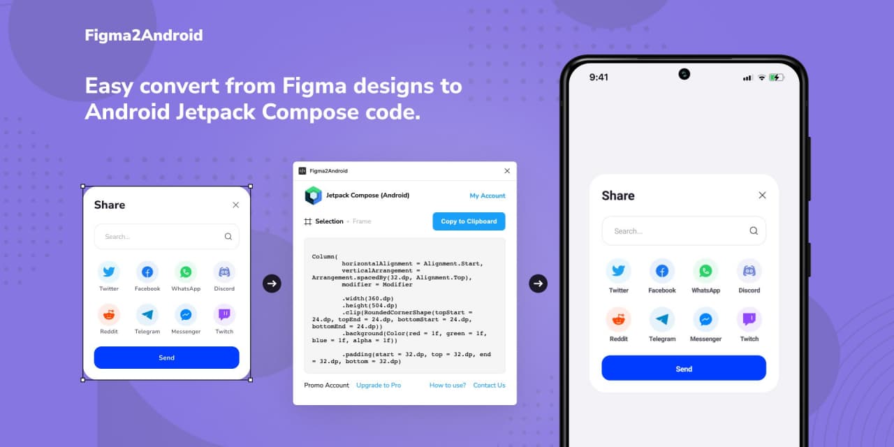 Конвертировать дизайн UI из Figma в код на Jetpack Compose