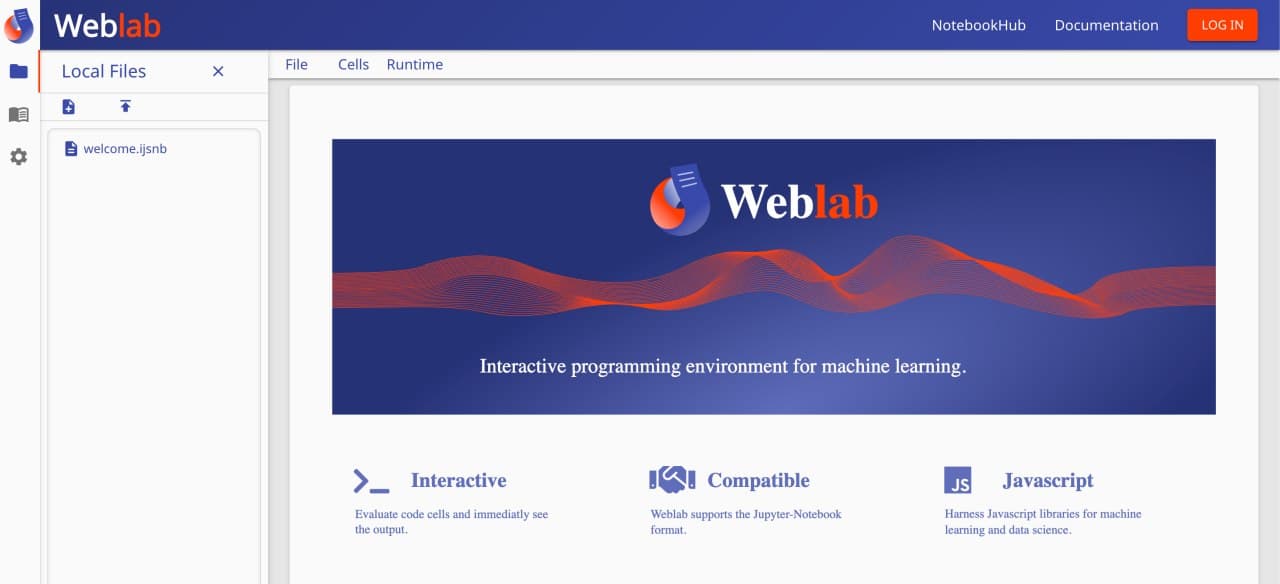 Среда разработки для машинного обучения Weblab